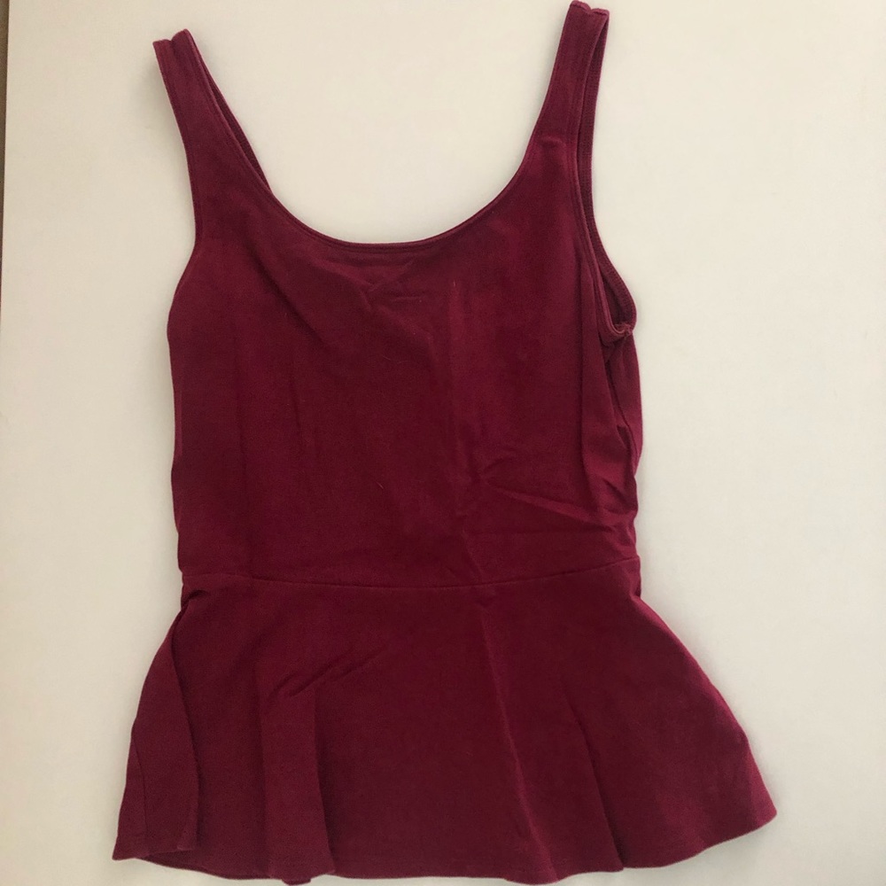 Express maroon peplum top